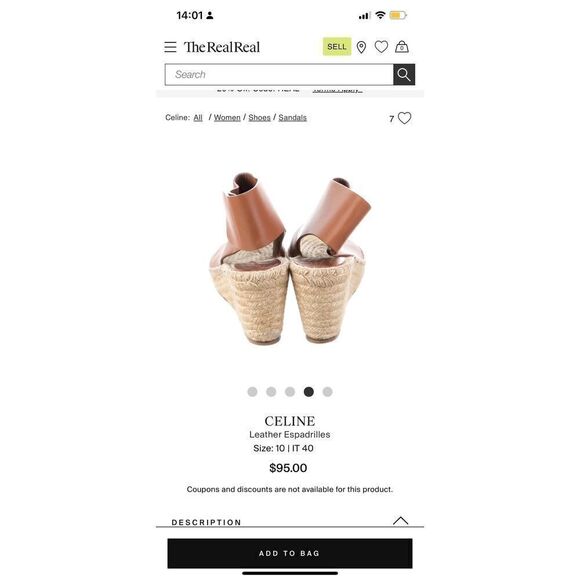 Celine Tan leather wedge espadrilles - Picture 11 of 11